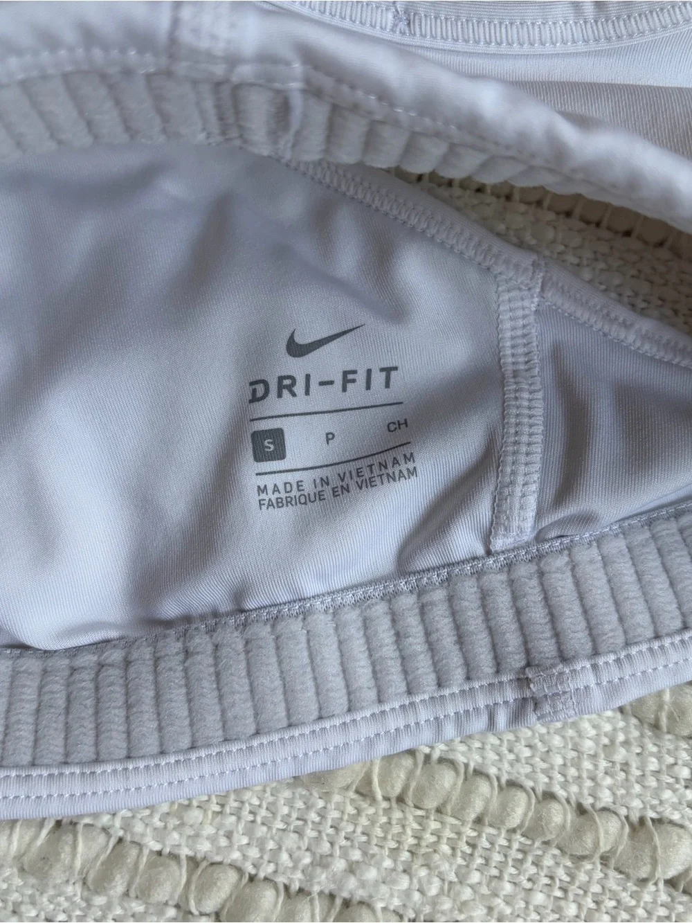 Nike White Racerback Youth Kids Girls Sports Bra Size Small